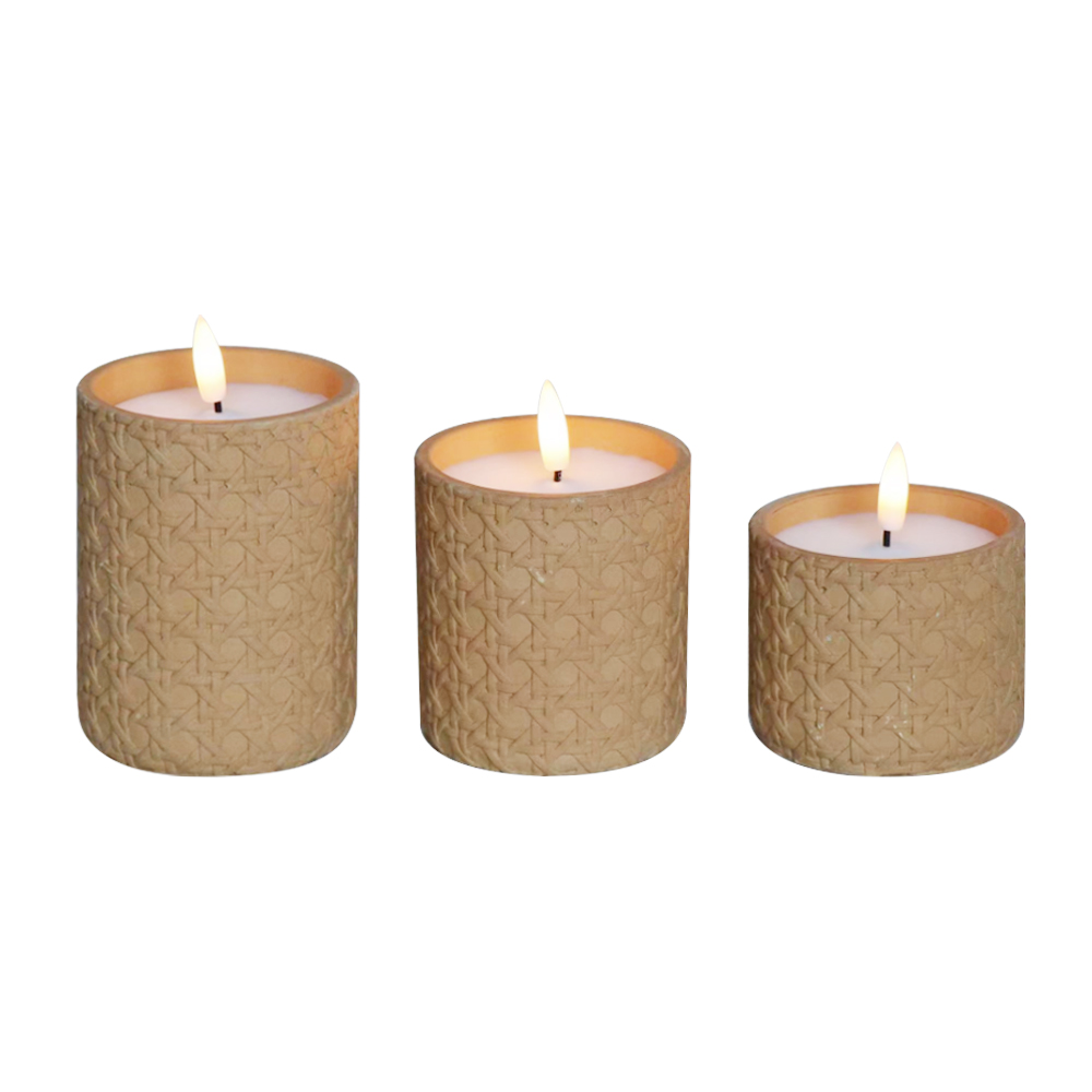 LED Realistik Flame Battery Cement 3D Wick Lilin
