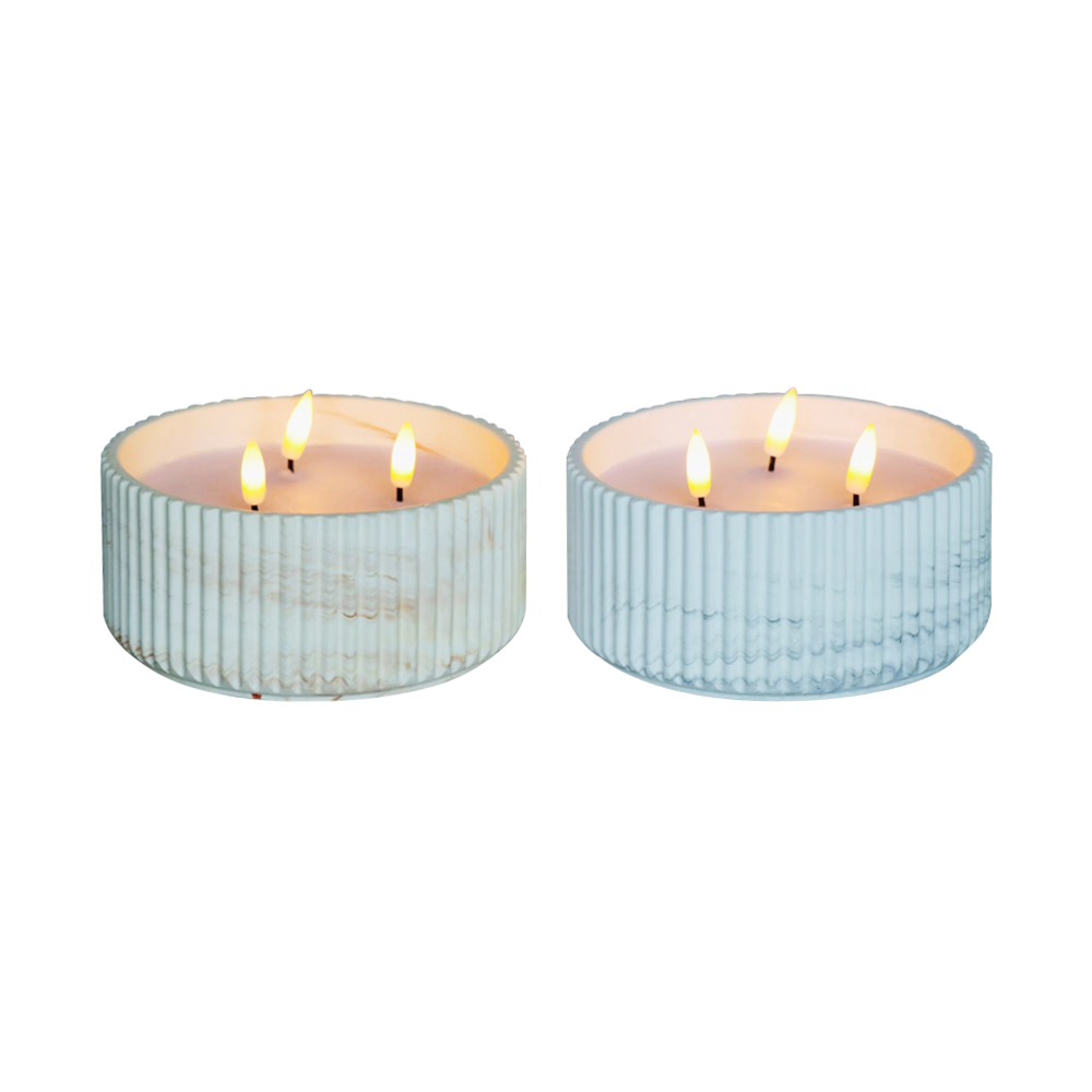 LED CEMENT 3D WICK CANDLE dengan permukaan jalur keras