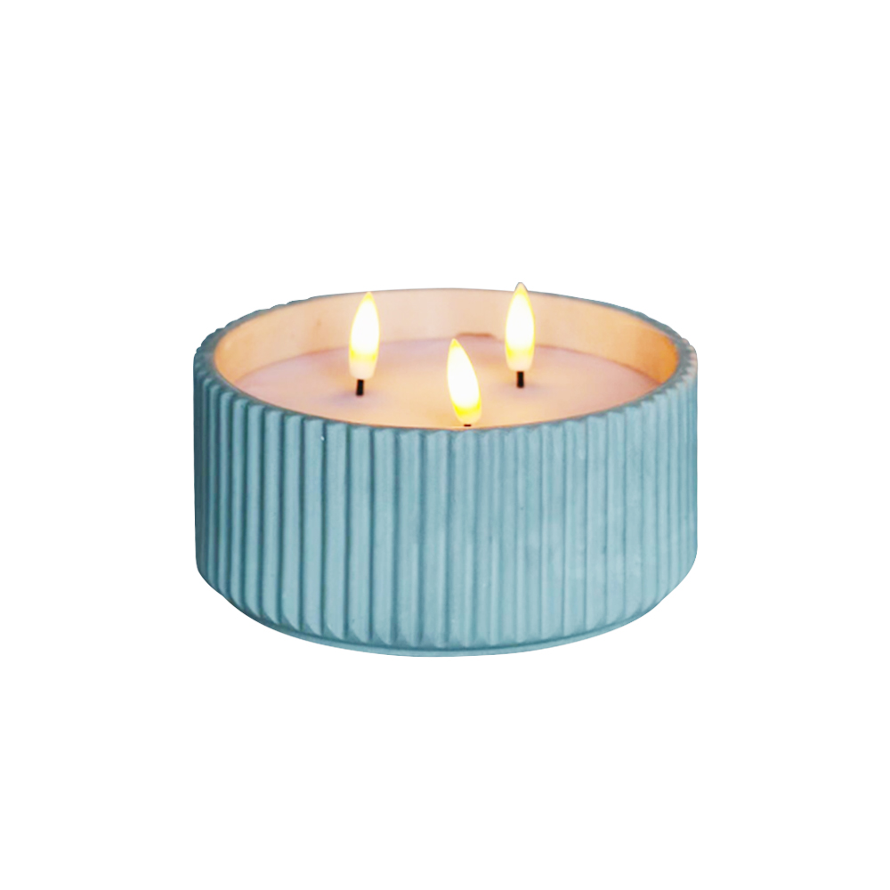 LED CEMENT 3D WICK CANDLE dengan permukaan jalur keras
