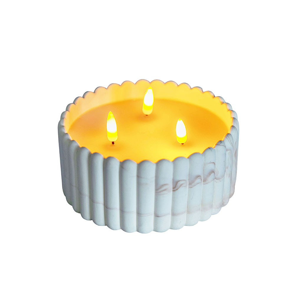 Bateri yang dikendalikan oleh Bateri Dekorasi Rumah Simen 3D Wick Lilin