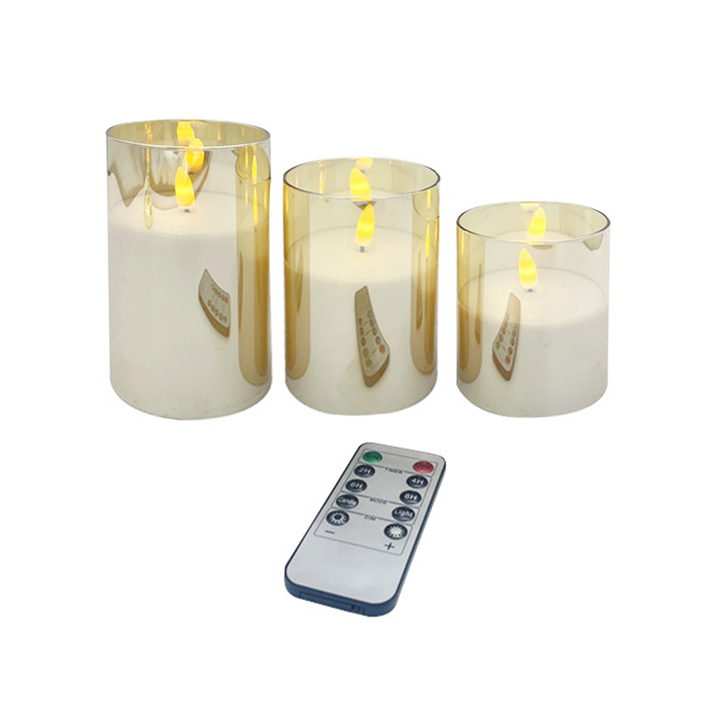 Golden Glass Flickering LED Pilar LED Pilar