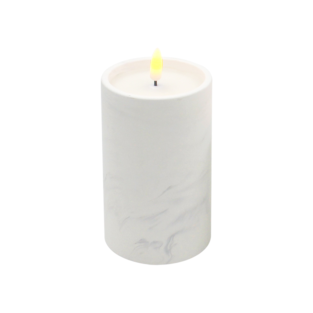 Lilin LED 3D Cement Marble Corak